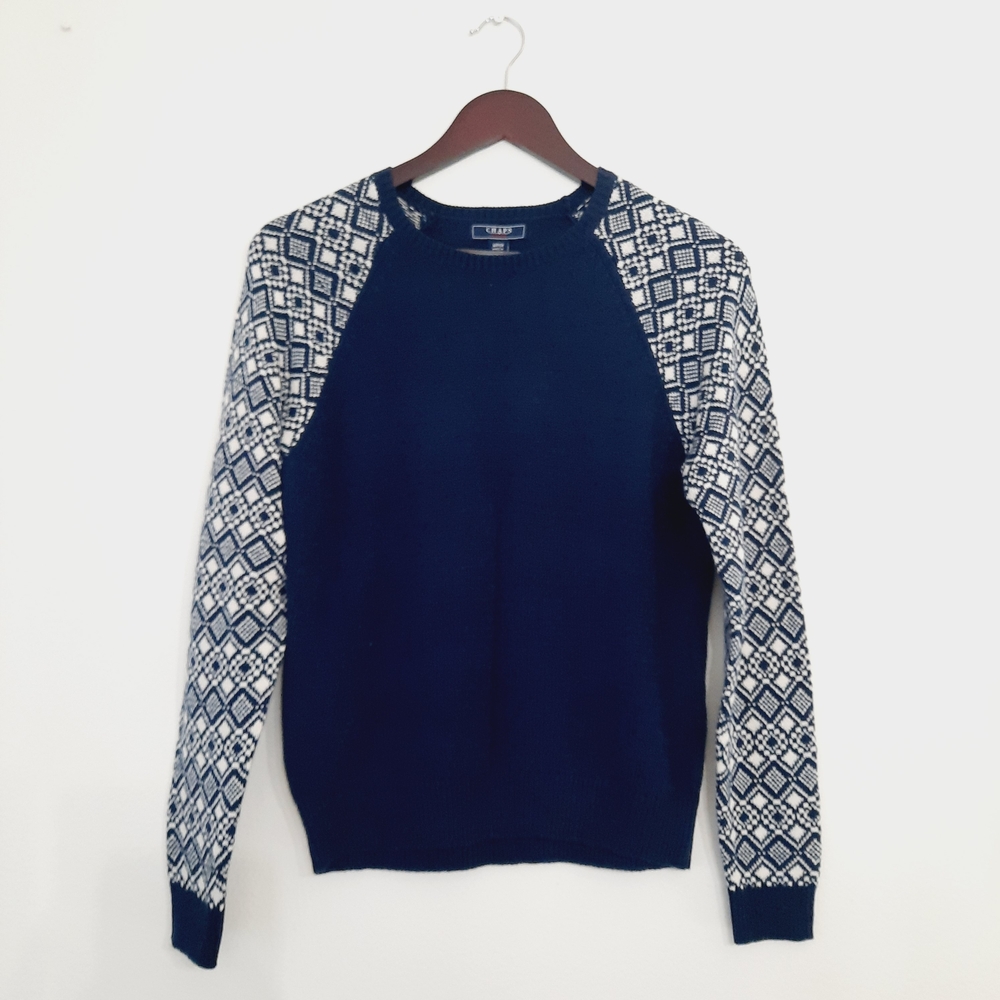 Vintage Chaps Raglan Sleeve Intarsia Crewneck Sweater Small NWT